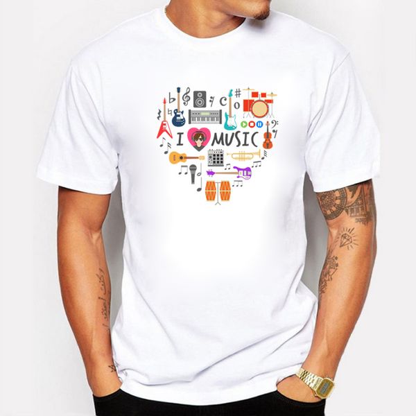 

music instruments t shirts men short sleeve cotton streetwear tee shirt hip hop rock clothing fashion new music lover t-shirt