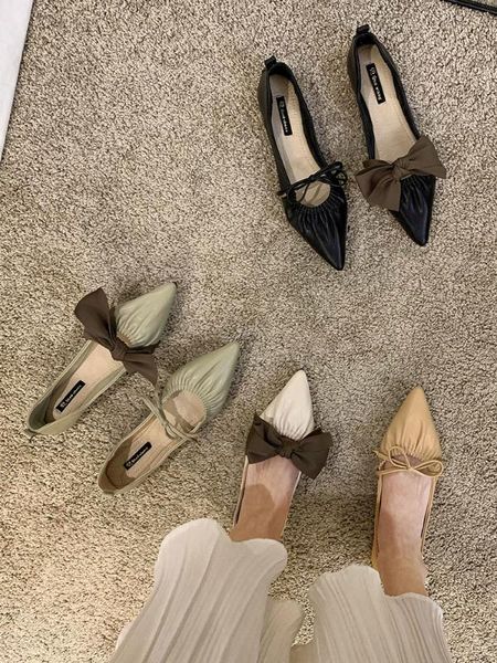 

casual woman shoe female shoes square toe 2020 fashion women's all-match shallow mouth bow-knot dress new modis pointed toe, Black