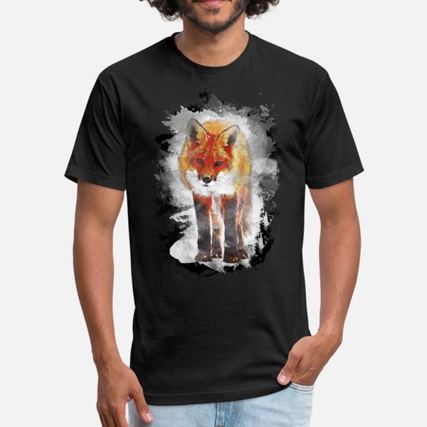 

watercolor fox, fox, animal, wildlife, wild, cute t shirt men knitted 100% cotton plus size 3xl novelty interesting funny spring slim shirt