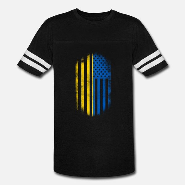 

ukrainian american flag ukraine and usa design t shirt men character cotton plus size 3xl fit fit new style summer vintage shirt, White;black