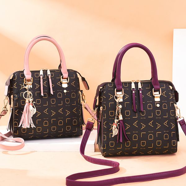 

new tassel designers fashion women luxury pu leather designer bag large capacity shoulder bags casual tote simple handle handbags