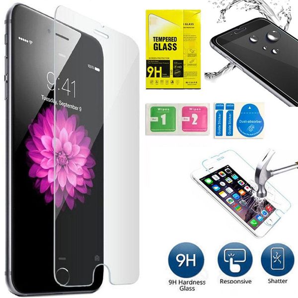 

tempered glass screen protector for iphone xs max xr x /8/7/6s/6/5/4 plus protective premium film with retail package