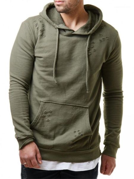 

holes zipper hoodies for man thin long sleeve solid color mens hoodies casual homme sweatshirts with pockets, Black