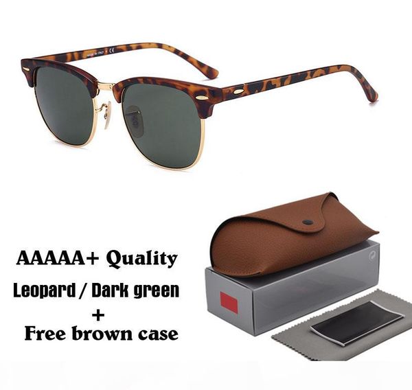 

2020 classic retro vintage glass lens sunglasses men women brand designer sun glasses uv400 goggle with brown cases and box, White;black