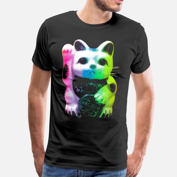 

rainbow lucky cat maneki neko t shirt men famous tee shirt s-xxxl formal famous new style spring autumn pictures