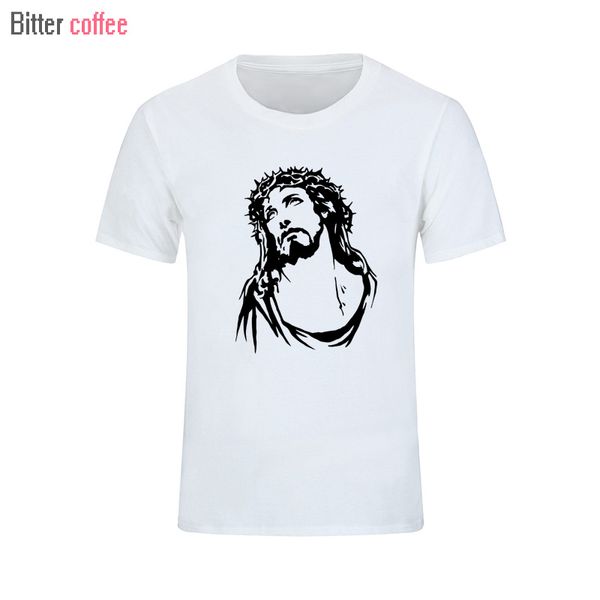 

bitter coffee t shirt men 2018 summer new 100% pure cotton print jesus christ fashion brand clothing ing