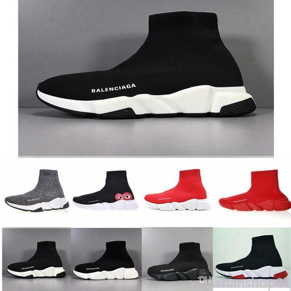 

2019 NEW Brand Sock Shoes Oreo Black White Men Running Shoes New Gypsophila Cheap Women Boots Sneakers Size 36-45 x1