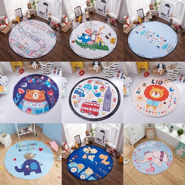 

animal bear fox lion cartoon pattern baby play mats nonskid crawling carpet blanket kids toys storage bag room decor p props