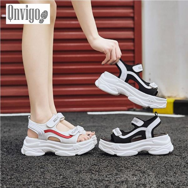 

qnvigo women's sandals ins platform big size 35-44 2020 new black white beach ladies shoes seasonal summer sandals for girls