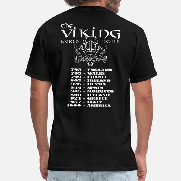 

viking world tour тенниска мужчина персонализированной майка круглый воротник уникальные интересная смешная повседневная весна осень письмо