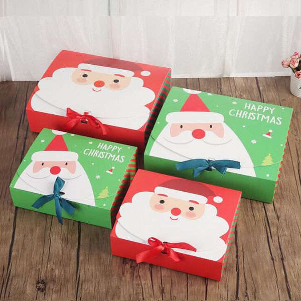 

christmas eve big gift box santa claus fairy design kraft papercard present party favor activity box red green new year package boxes dhl