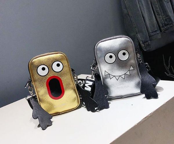 

designer-personalize small bag pretty girl mini single shoulder bag funny big eyes heart mouth cross body