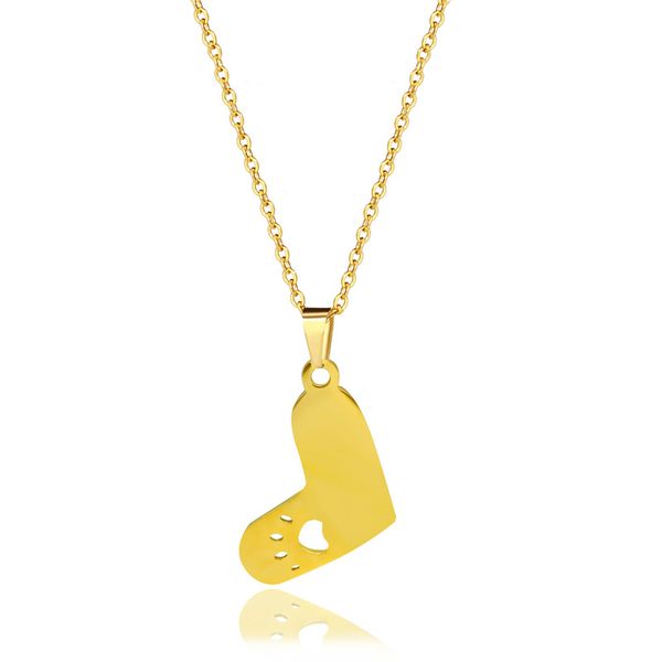 

js197 heart sole necklace100% full staineless steel, Silver