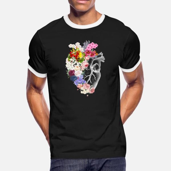 

human heart flowers t shirt men customize 100% cotton o-neck original graphic authentic summer cool shirt