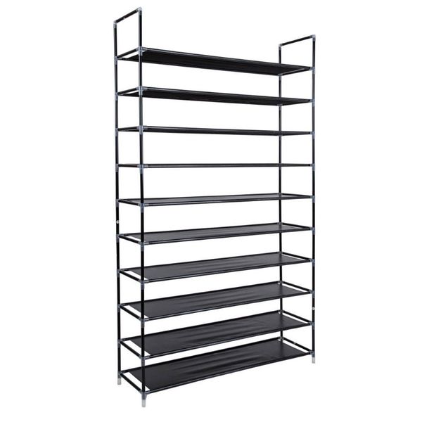 

non woven shoe rack organizer cabinet storage pairs shoes shelves household space saving 10 tiers black