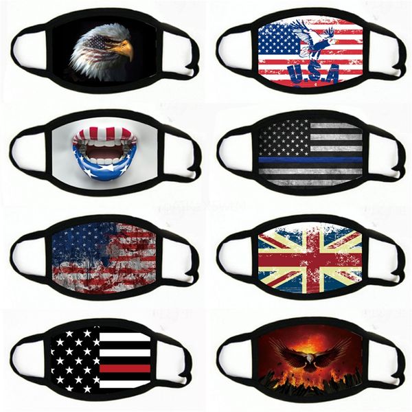 

fashion usa flags designer washablecloth masks protection anti dust protective face masks#729, Black