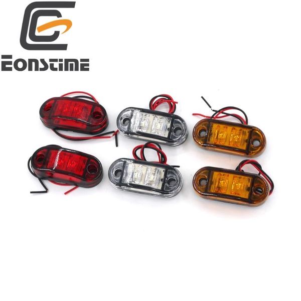 

eonstime 2pcs 2led side marker light clearance lamp 12v 24v e-marked car truck trailer ute e11 waterproof ip68 red amber white