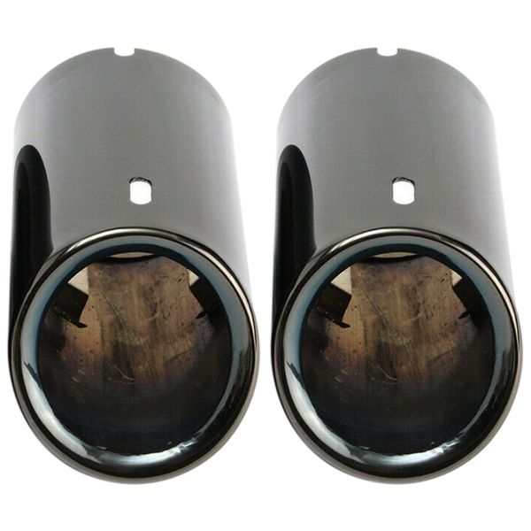

2x titanium black car exhaust pipes tail tips for e90 e92 325 328i 3 series