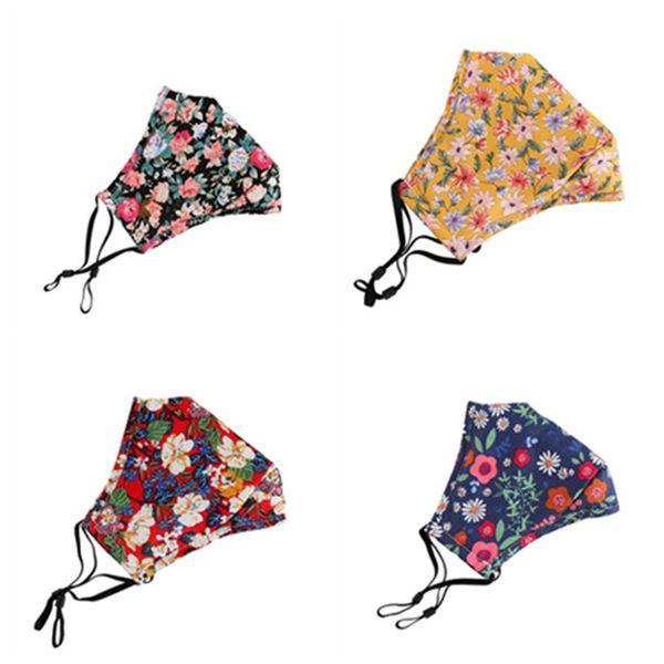 

floral print mask breathable foldable mouth masks anti dust mask washable reusable face mask without filter designer masks dha767