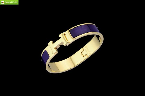 

christmas gift celebrity design letter metal buckle bracelet fashion metal clover cuff bracelets gold jewelry with box, Golden;silver