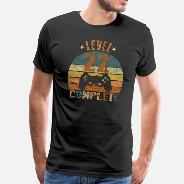 

22nd birthday gamer lvl complete years t shirt men designs short sleeve euro size s-3xl clothing fitness funny summer style leisure shirt