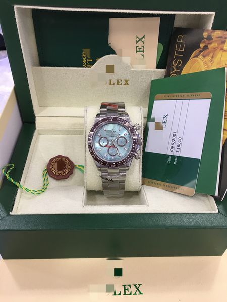 

with original box luxury stainless steel bracelet ceramic bezel 116506 mens watch 40mm mechanical automatic man watches, Slivery;brown