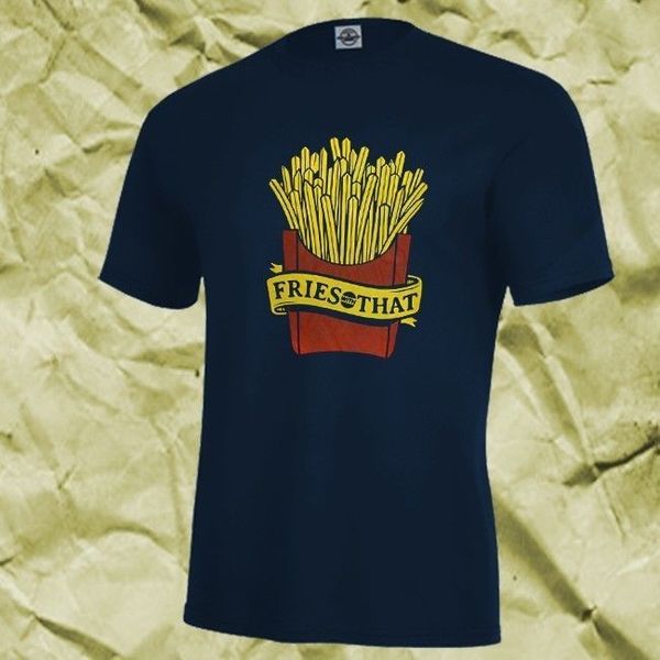 

loose black men tshirts homme tees new retro vintage fries with that shirt, mens & womens, fast food french print t-shirt mens