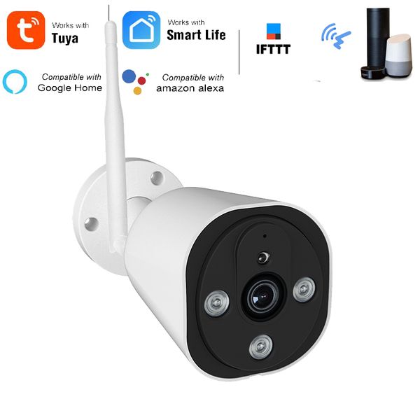 

1080p ip camera wifi wireless outdoor waterproof tuya works with alexa echo and google home surveillance siren alarm