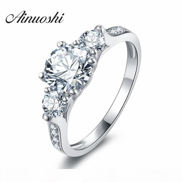 

ainuoshi victoria wieck round cut 1ct sona 925 sterling silver women engagement wedding band ring gift y200106, Slivery;golden