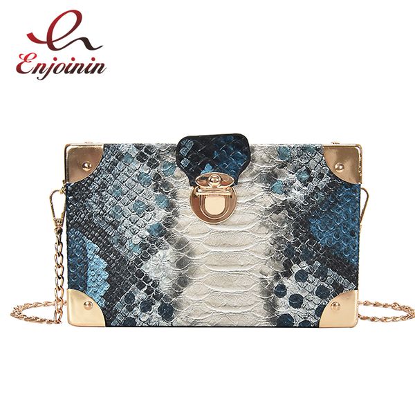 

serpentine leather box design women fashion shoulder chain bag purses and handbags crossbody bag female clutch totes bolsas