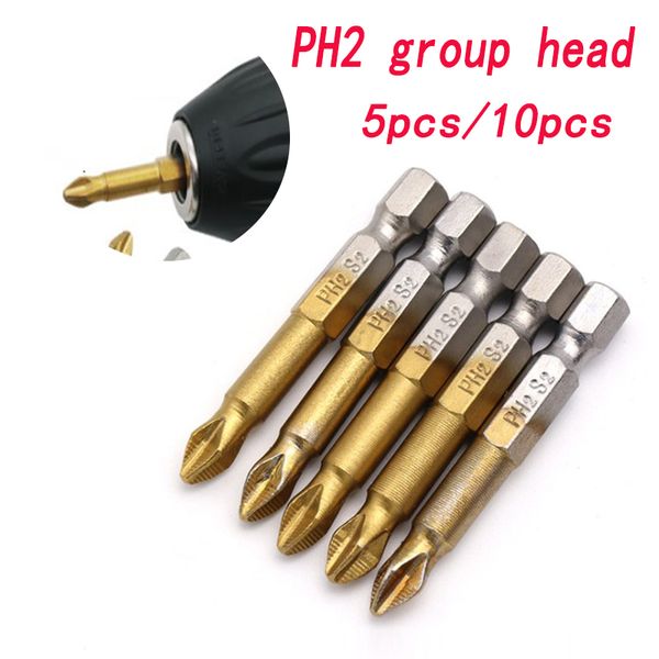 

ph2 1/4 "hexagonal handle, titanium alloy coating, 50mm non-slip electric screwdriver, with magnetic tip of cross head