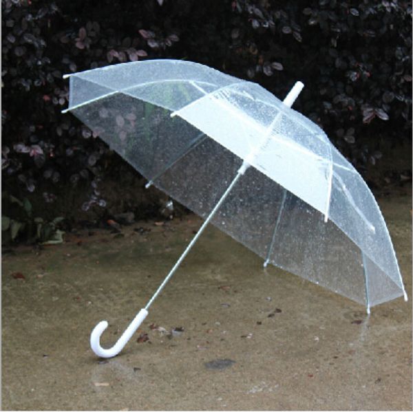 

50pcs wholesale transparent multicolor umbrellas clear pvc umbrellas long handle rainproof