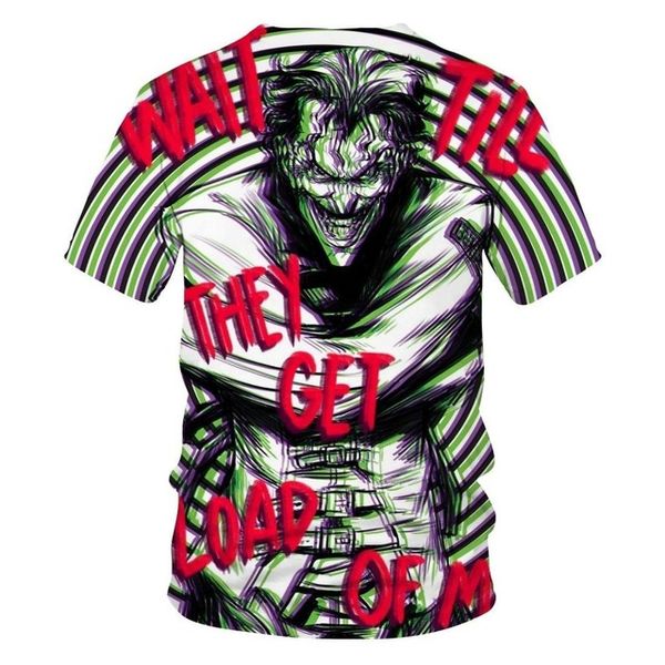 

new clown summer flame printed short sleeved and men3d 5xl 3d print shirts comics horror horror men clothing