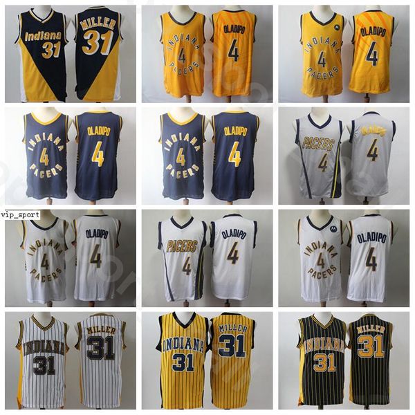 Edição Ganhou Cidade Victor Oladipo Jerseys Homens Basquete Reggie Miller Uniforme Ed Home Away Azul Marinho Preto Branco Amarelo Cinza