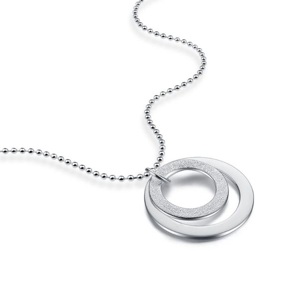 

new fashion sterling silver exaggerated big pendant necklace solid 925 silver women necklace jewelr 46cm-86cm round bead chain