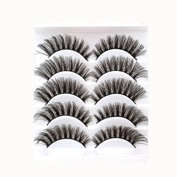

women 1-5 pairs/box 3d natural false eyelashes winged lashes extension tools beauty makeup supplies makeup accessories tool
