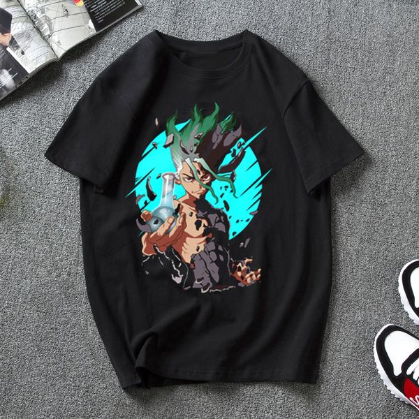 

dr stone anime graphic cartoon printed t-shirt men shirt female tee shirt women graphic tees relax zone