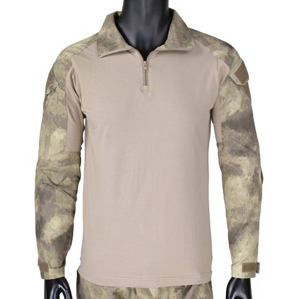 

army tactical shirt camo bdu combat t shirt men long sleeve camouflage paintball sniper hiking hunting shirts, Gray;blue