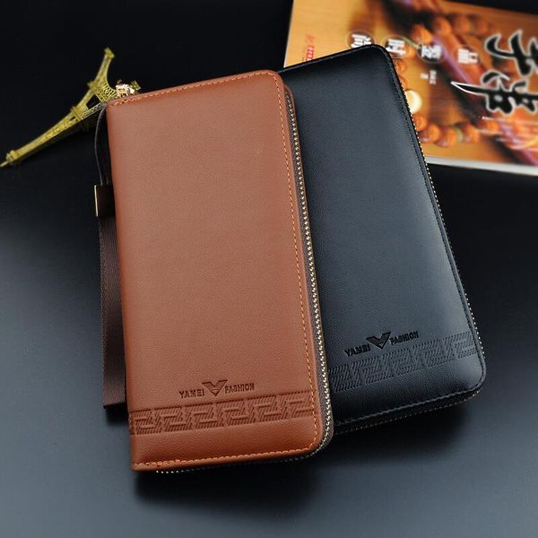 

wholesale casual men's wallet long wallet clutch bag zipper multifunction handbag men's wallet factory direct 024