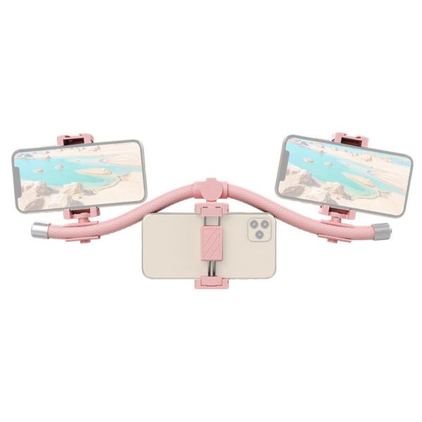 

multifunctional flexible live streaming bracket smartphone ring light stand with 3pcs phone holders pgraphy accessories