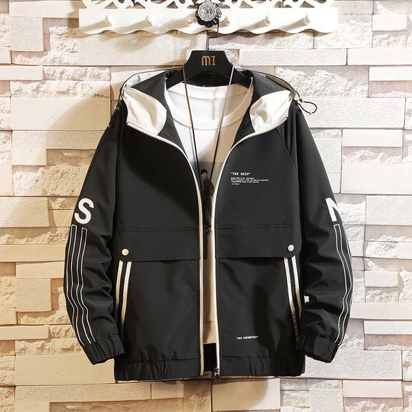 

pocket white black 2020 spring autumn jacket men's streetwear bomber clothes plus asian oversize m-5xl bv01, Black;brown