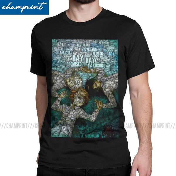 

the promised neverland emma norman ray anime t-shirts for men hipster tee shirt crewneck short sleeve t shirts plus size