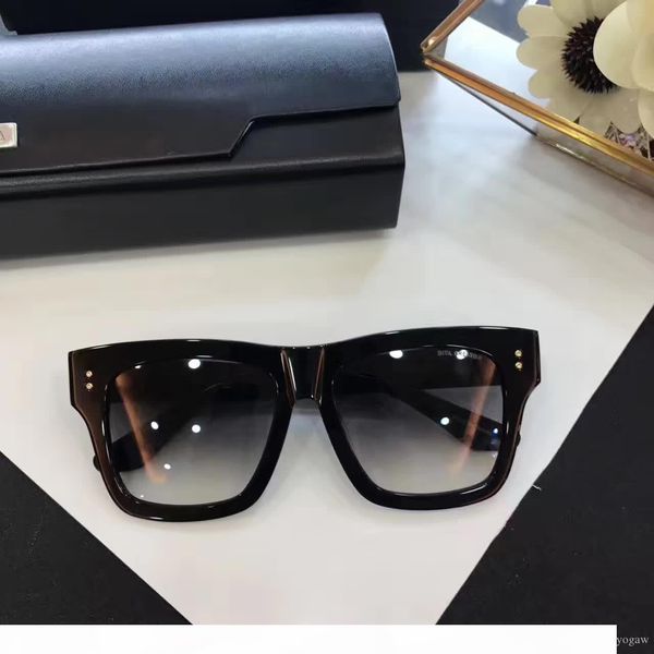 

cool mens legends square sunglasses shinny black frame grey gradient lens designer sunglasses rare new with box, White;black