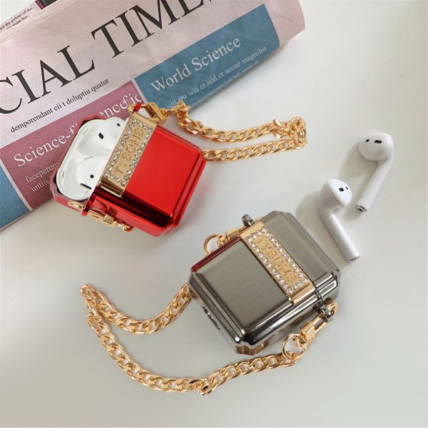 

designer airpods case bluetooth wireless protective cover for airpods 1 / 2case rhinestone luxury noble earphone shell new