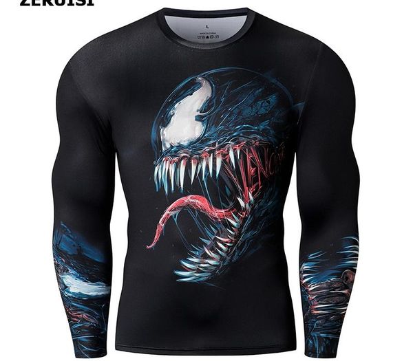 

new arrival 3d printed t shirts men compression shirt costume long sleeve for male fitness hip hop clothing mx200509, White;black