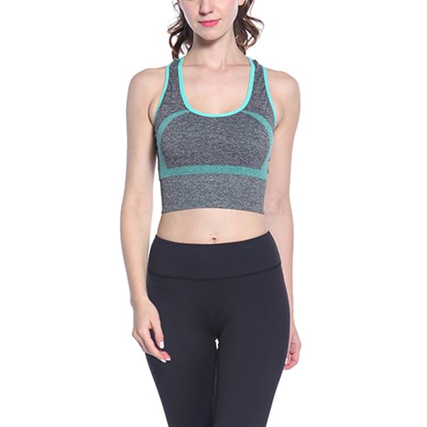 

женская средняя ударопрочность полное покрытие формованной провода free sports bra pro, White;black