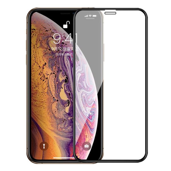 

cgjxstempered glass for iphone 11 9h anti -scratch 3d curved edge full cover screen protector film for iphone 11 pro max
