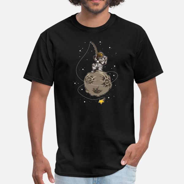 

astronaut fishing stars galaxy milky way space t shirt men cute cotton crew neck kawaii cute authentic summer outfit shirt