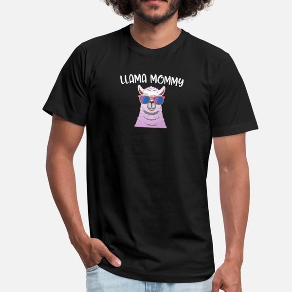 

llama mommy llama t shirt men knitted cotton crew neck original crazy casual spring autumn novelty shirt