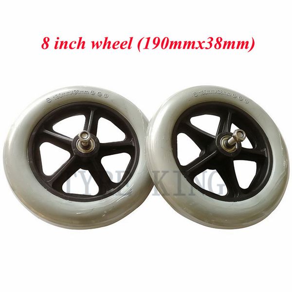 

2pcs wheelchair accessories front wheel 8 inch soldi wheel tire190mmx38mm tyre small front universal